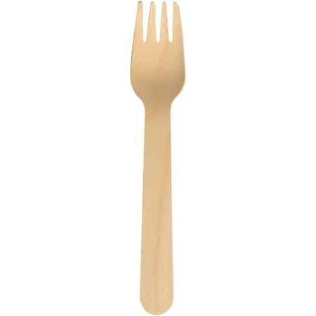 Forks, Natural Birchwood, Eco-Friendly, 6.5 Inch, Brown, Biodegradable & Compostable